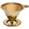 Stainless steel coffee filter - gold. The filter has a funnel shape with the inscription: Sonnentor.