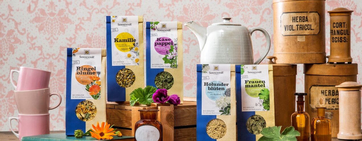 Unser Mono-Tee Sortiment | © SONNENTOR