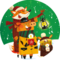 Illustration, auf der ein Fuchs, ein Schwein und eine Maus in winterliche Kleidung gehüllt mit Kerzen und Laterne ein weihnachtliches Lied singen | © SONNENTOR