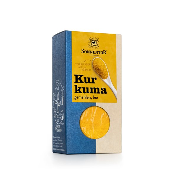 Photo of a pack Turmeric ground. On the package is a picture of a spoon with Turmeric ground.