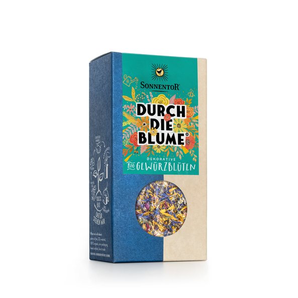 Photo of a pack Full Bloom Blossom Blend. On the package you can see colorful flowers.