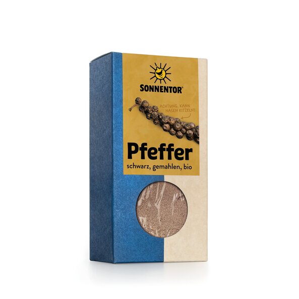 Pfeffer schwarz gemahlen bio 50 g, Packung