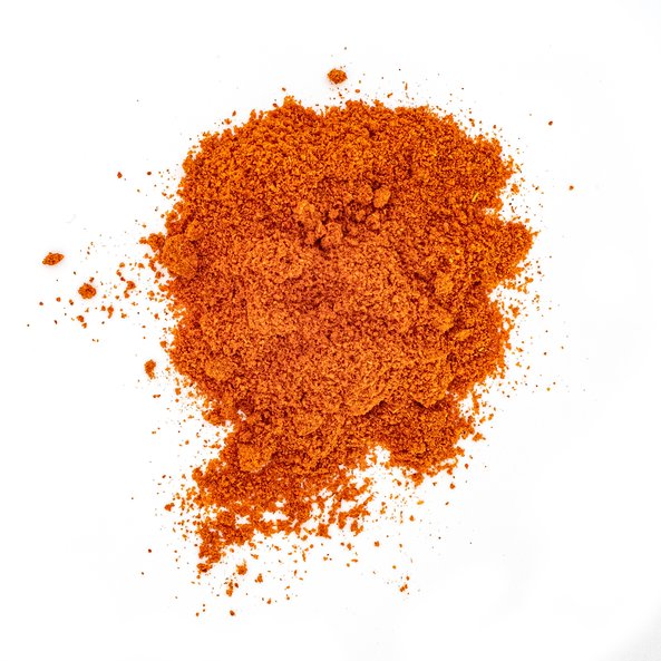 A photo of the orange red Chili powder.