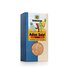 A photo of a pack Adios Salt! Vegetable mix spicy. On the package, a pepperoni and a carrot are pushing away the salt.