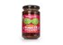 Jar of Raspberry Apple Mint Organic Fruit Spread. On the label you can see 2 apple mint leaves with eyes. which overall look like a superhero mask. Note: Sweetened with concentrated apple juice. 60% fruit content.