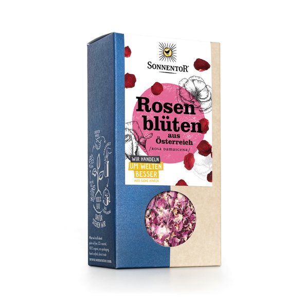 Photo of a pack rose flowers loose. On the package you can see rose flowers and two sketched flowers.