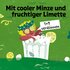 Illustration Mojito mit Text „Mit cooler Minze und fruchtiger Limette“ und „1+9 verdünnen“