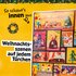 Illustration mit dem SONNENTOR „Mein großer Adventkalender – Edition 2026“ mit festlich gestaltetem Hausmotiv, weihnachtlichen Fensterszenen und Café und dem Schriftzug: "So schau´s innen aus" und "Weihnachtsszenen auf jedem Türchen".