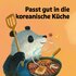 Illustration of a panda bear with a grill pan, barbecue food and a spatula on a light orange background with the words: ‘Fits well in Korean cuisine’. | © SONNENTOR
