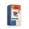 In the photo you can see a pack  Advent tea. On it you can see two people and a dog sledding.
