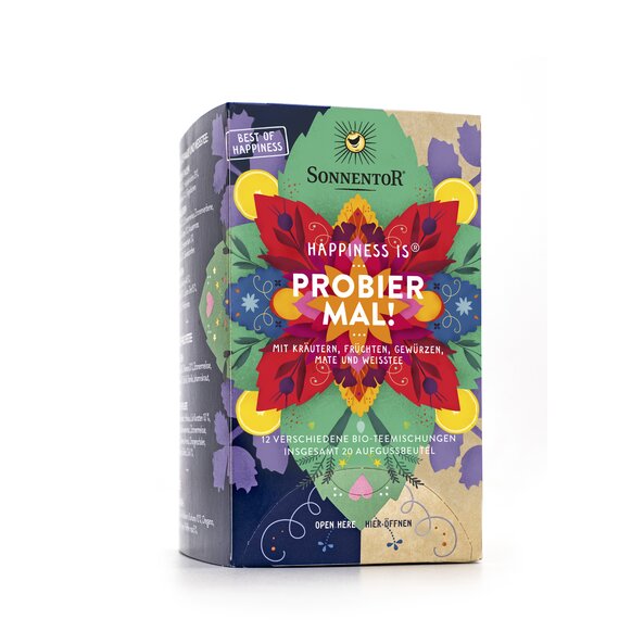 Happiness is® Probier mal! (2022) bio 31,4 g, Doppelkammerbeutel | © SONNENTOR