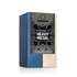 Photo of a pack Heavy Metal Tea Organic Herbal Spice Tea Blend. On the package is an illustration with floral background in grey-black with the inscription Happiness is Heavy Metal.