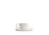 The photo shows a white SONNENTOR porcelain espresso cup with saucer and lettering. The cup holds 62.5 ml!
