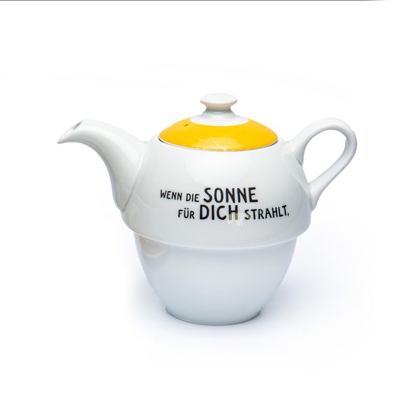 SONNENTOR Porzellan-Tea for One, Teekännchen mit Deckel