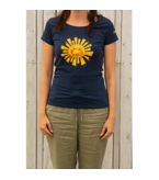 womens shirt shortarm, darkblue Size XL, org. cotton