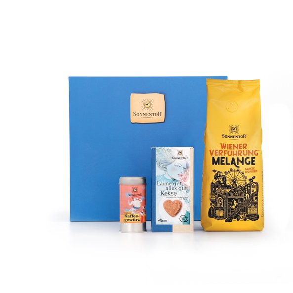 Kaffee und Kuchen Geschenkkarton 31,5x28,5x9 cm bio