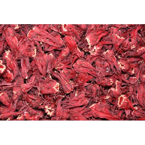 In the photo you can see red, dried hibiscus blossoms.
