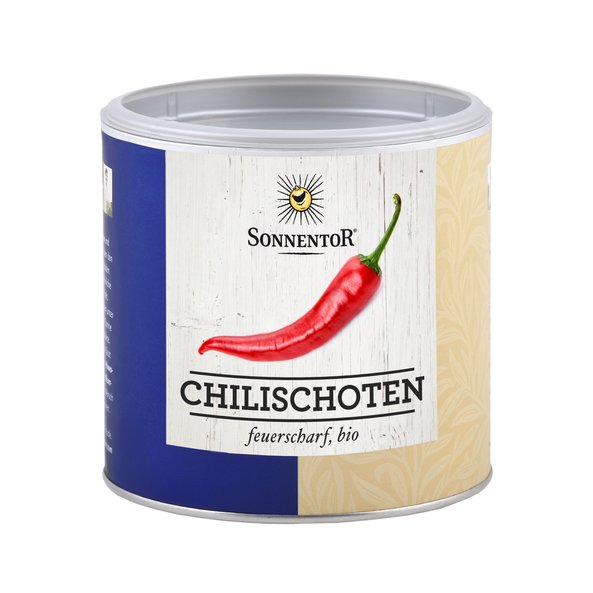 A picture of a small jumbo spice tin fire hot chili peppers. On it is a red chili pepper.