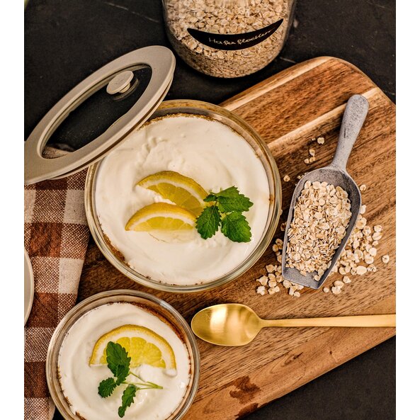 Bergamotte Baked Oats mit Skyr-Topping