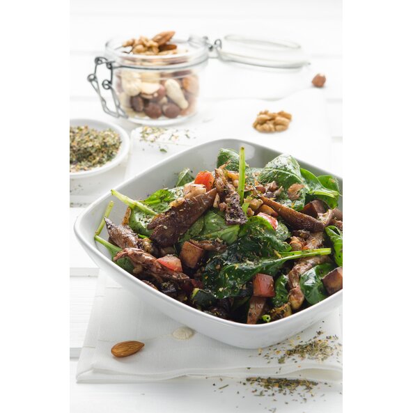 Spinatsalat mit gegrilltem Gemüse
