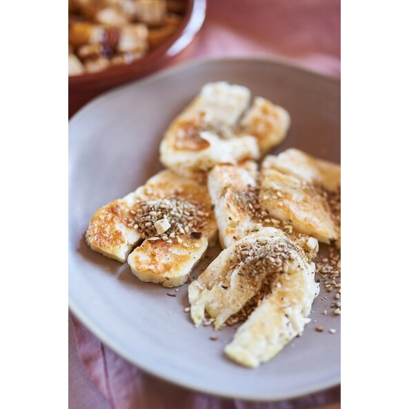 Gegrillter Halloumi mit Dukkah und Sonnige Grüße Honig