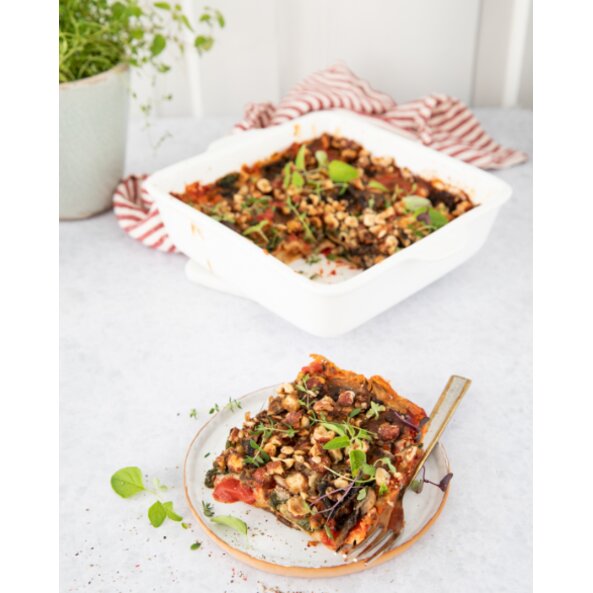 Vegane Champignon und Steinpilz-Lasagne