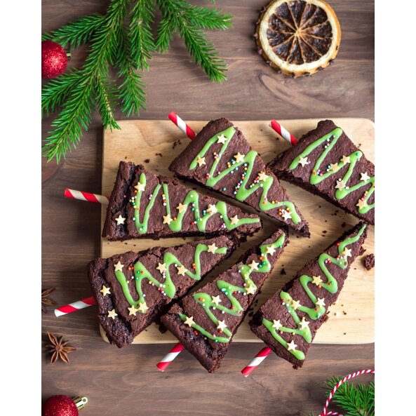 Vánoční brownies stromečky