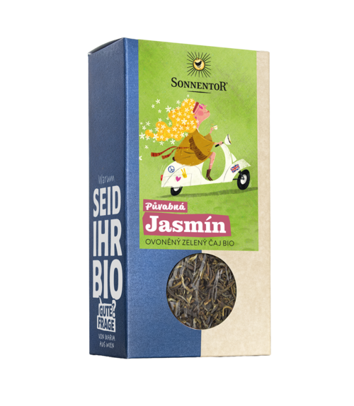 Jasmín bio, ovoněný zelený čaj, 100g  syp.