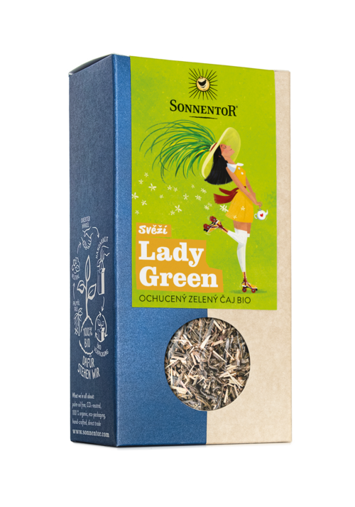 Lady Green bio, ochucený zelený čaj, 90g  syp. Sonnentor