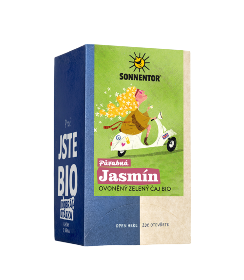 Jasmín bio, ovoněný zelený čaj,  27g porc. 