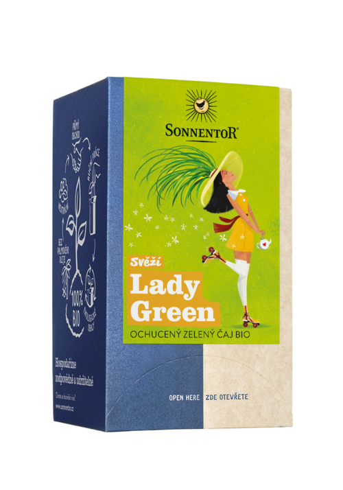 Lady Green bio, ochucený zelený čaj, 21,6g porc. Sonnentor