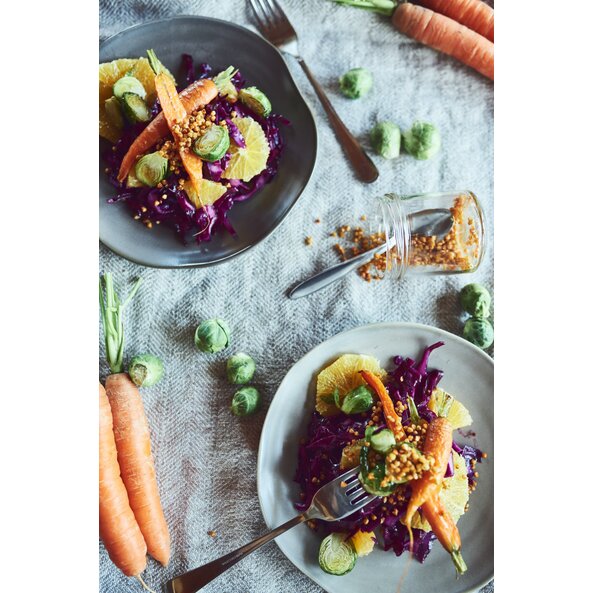 Wintersalat mit ofengerösteten Karotten