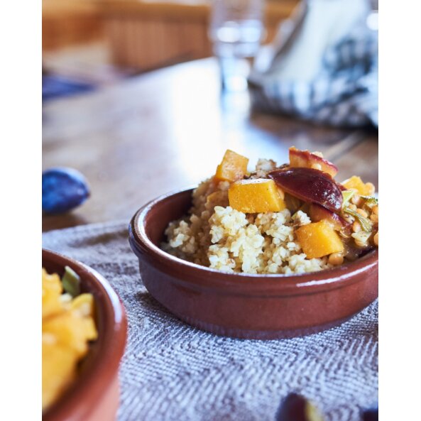 Tajine s dýní a švestkami